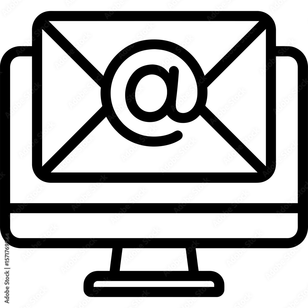 Fototapete email messaging outline icon vector