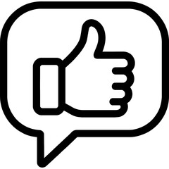 Obraz premium Like reaction bubble outline icon vector