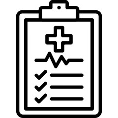 Obraz premium Medical chart clipboard outline icon vector