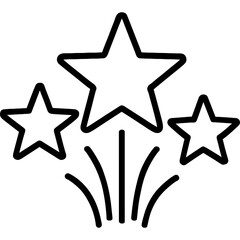 Achievement stars outline icon vector