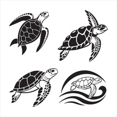 turtle sea icon vector art