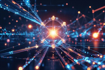 Obraz premium Quantum Big Data Dynamics Unveiling the Synergy of Digital Innovation and Scientific Technology