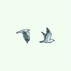 Birds Flying icon logo flat vector design