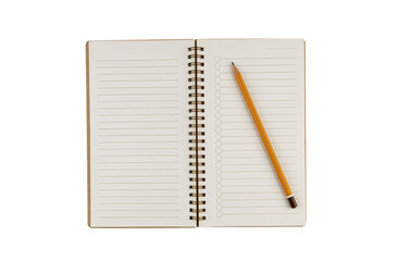 A spiral-bound lined notebook with a pencil on a white background, designed for effective study and note-taking. It is an essential tool for school assignments and educational planning.