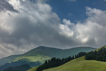 mountain landscape with clouds