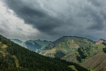 mountain landscape with clouds