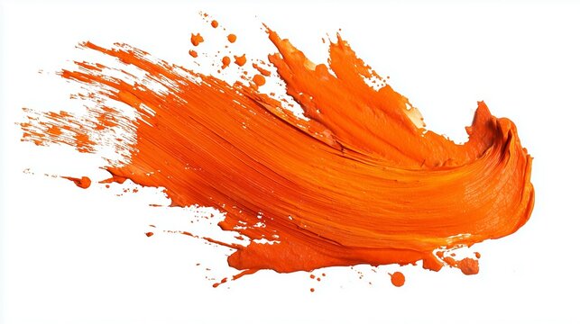 Orange paint brush stroke splash