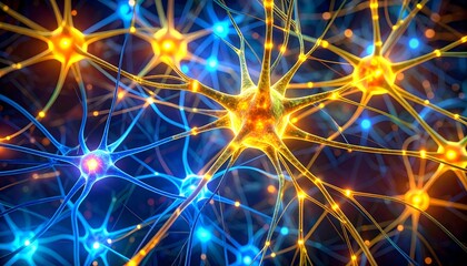 Obraz premium Detailed microscopic view of interconnected neurons