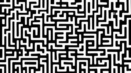 Fototapete Maze is shown in black and white. The maze is very intricate and has many twists and turns. The maze is so complex that it is difficult to determine where the end is © panumas