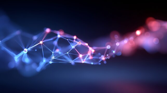 Blue and red line with dots in between. The line is long and it looks like a wave