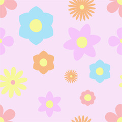 floral, pink, pattern, flowers, seamless, illustration, fashion, for fabric, for clothes, for bedding, for packaging paper, papers, for beauty, multicolored,