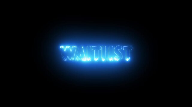 Waitlist text animation video on black background. 4k. text animation. airdrop, waitlist, coin, crypto market. WAiting sign neon text.