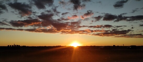 sunset over the river