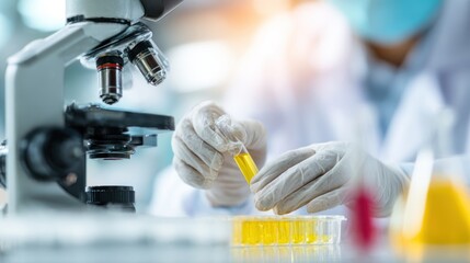 Scientist working with samples in a lab