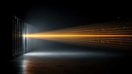 Dark room, light beam