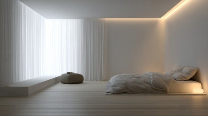 Minimalist bedroom interior