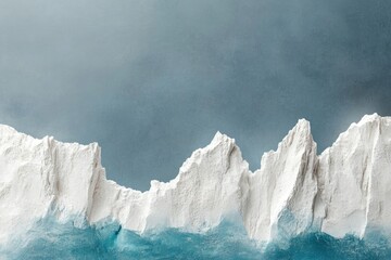 Dramatic view of white icebergs under a serene blue sky, showcasing the grandeur of polar landscapes.