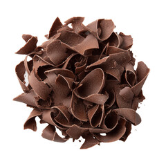 Delicious chocolate curls creating an appealing culinary scene isolated on transparent background png 