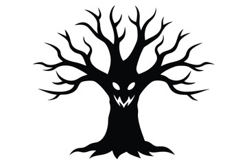 scary tree vector icon