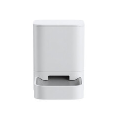 White automatic pet feeder for scheduled meals