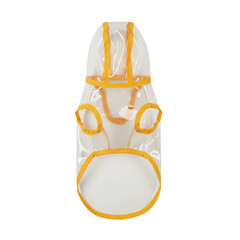 Transparent pet raincoat with yellow trim
