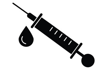 syringe with blood drop vector icon