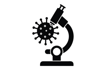 virus under microscope vector icon