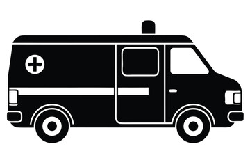 ambulance side view vector icon