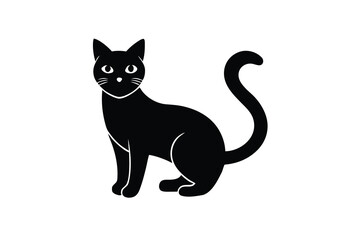 black cat vector icon