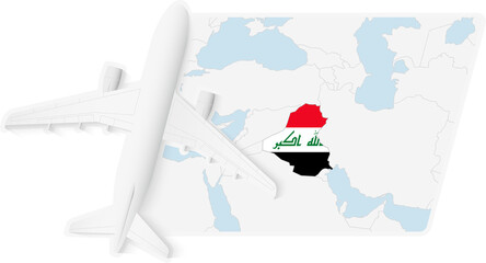 Airplane over Iraq Map