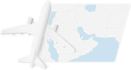 Airplane over Bahrain Map
