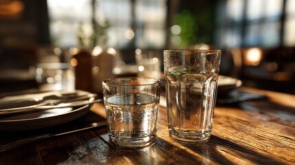 Elegant table setting with candles in restaurant. Selective focus. Romantic dinner setting with candles on table in restaurant.