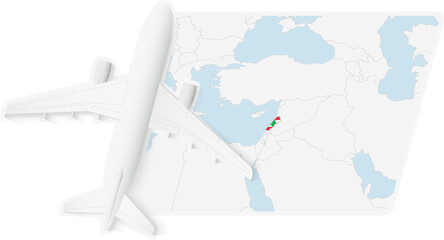 Airplane over Lebanon Map
