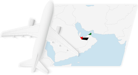 Airplane over United Arab Emirates Map