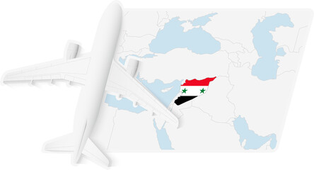 Airplane over Syria Map