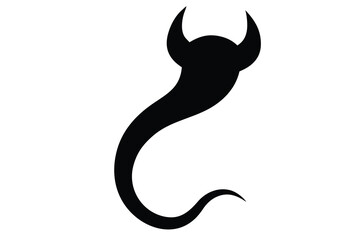 devil tail silhouette vector icon