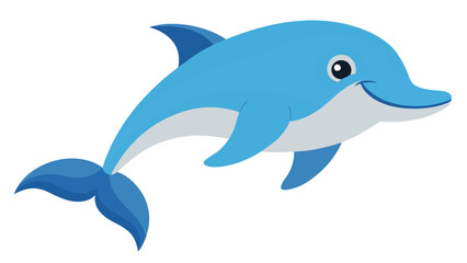 Fototapeta premium Happy dolphin isolated on transparent background. Vector illustration.