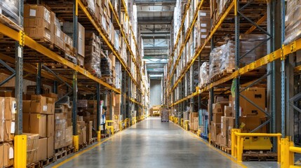 Fototapeta premium Industrial warehouse interior (1)