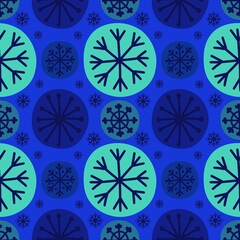 Christmas ice scribble seamless snowflakes pattern for wrapping paper and fabric