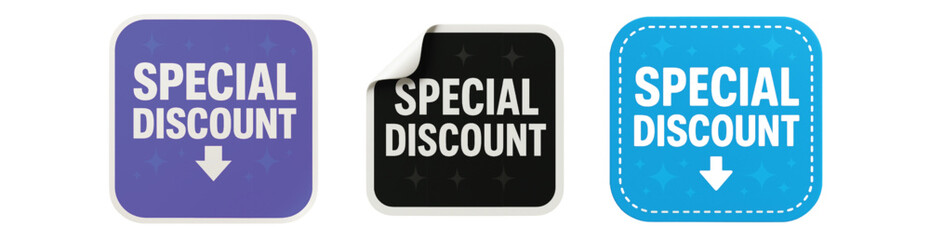 Special Discount Color Stickers – Vibrant Promo Tags for Sales and Advertising