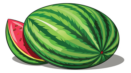 Watermelon on white background vector illustration.