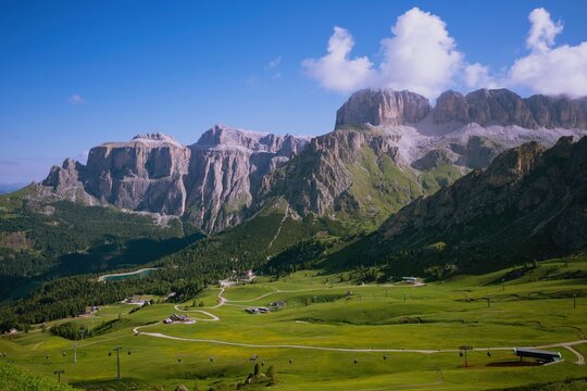 Mountain landscape with a view over the Sella Group - Powered by Adobe