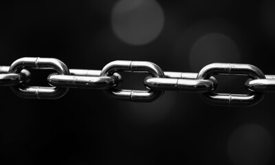 Obraz premium A Single, Strong Link in a Chain, with an Ultra-Sharp Focus on the Welded Point, Symbolizing a Family Bond