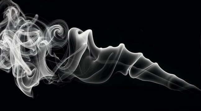 White Smoke on Black Background