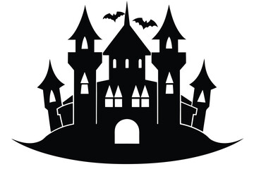 haunted castle vector icon