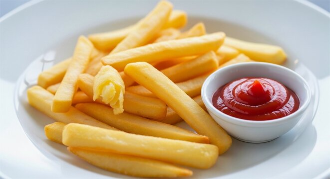 french fries with ketchup