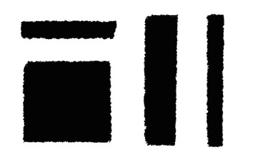 Silhouette of torn spots on a black background, isolated on transparent background png