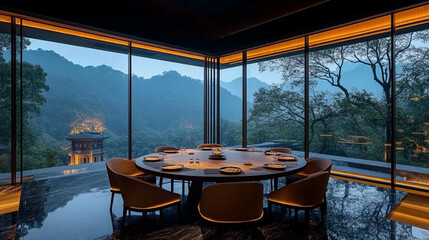 Fototapeta premium restaurant in the morning
