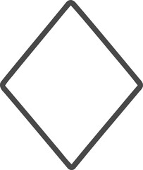 Card game diamond symbol, line art icon editable vector illustration. Playing card casino, joker card icons