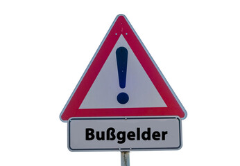 Schild Bußgelder freigestellt